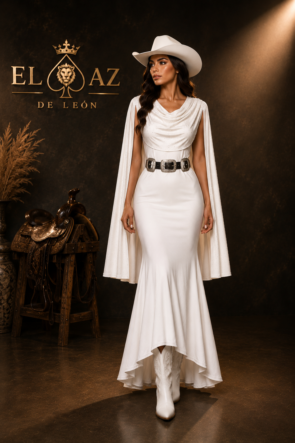 Vestido capa largo