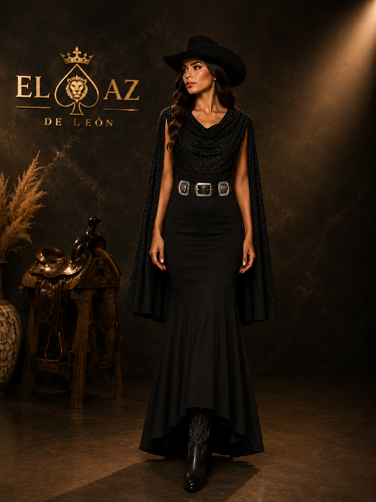 Vestido capa largo