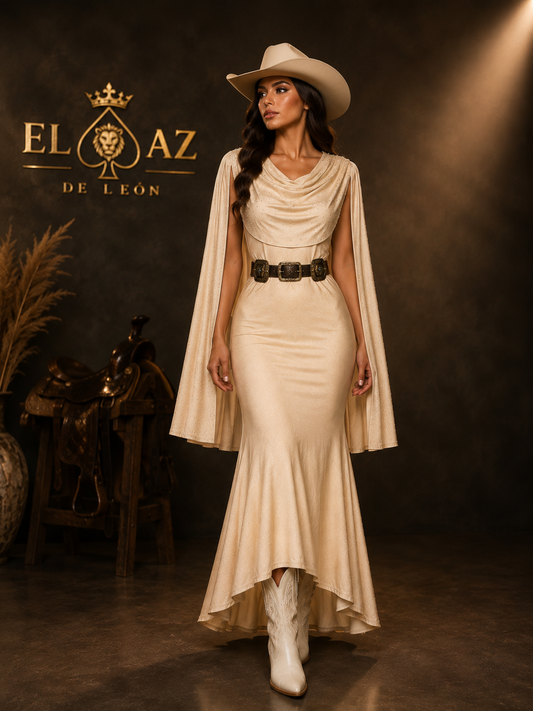 Vestido capa largo
